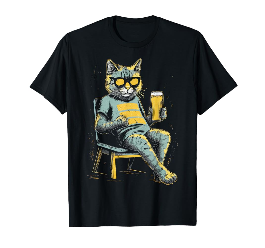 猫*い様 Meltgear haibane shirt Amazon | サングラスとビールを持ったクールな猫 Tシャツ | T